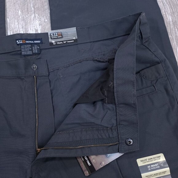 5.11 Tactical Mens 42x36 Gray Taclite Ripstop Jean Cut Mid Rise Straight Leg - Picture 8 of 9